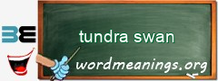 WordMeaning blackboard for tundra swan